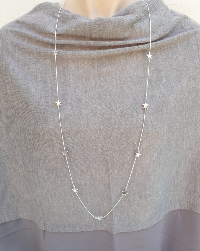 Adjustable Star Necklace - Silver